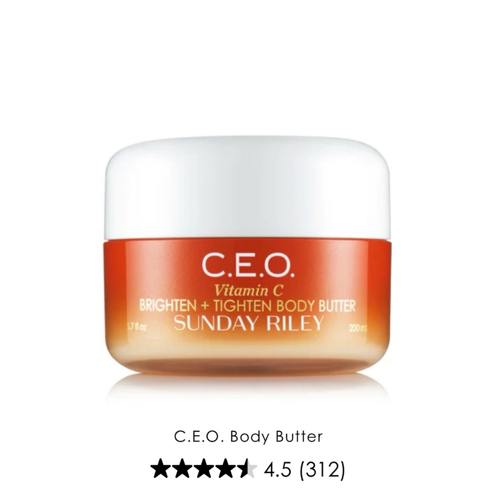 Sunday Riley C.E.O. Brightening Body Butter in Orange and White